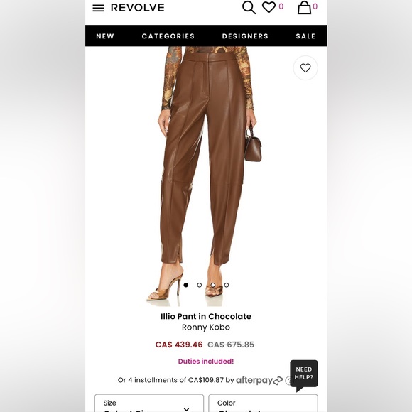 Ronny Kobo Black Leather Pants - Picture 2 of 5